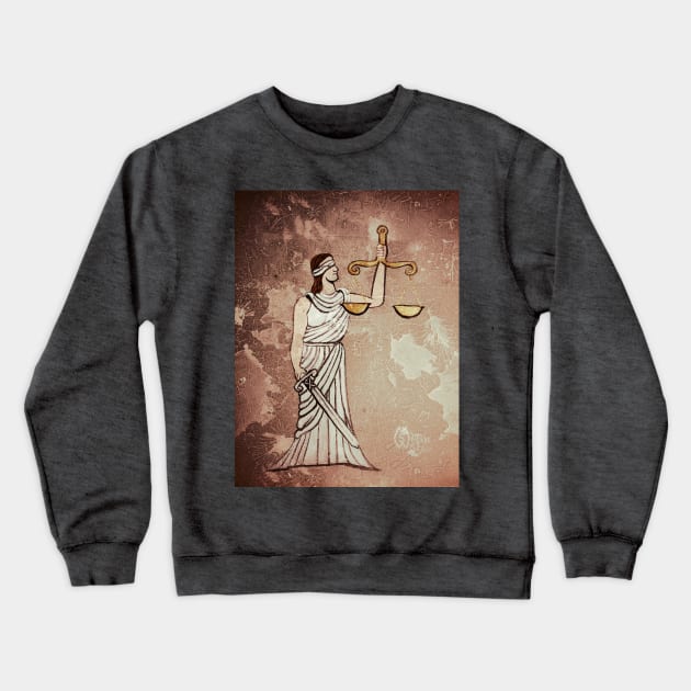 Lady Justice Crewneck Sweatshirt by Matt Starr Fine Art